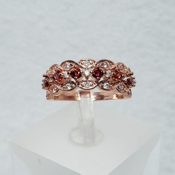 Rose Gold Red Stack Ring - Picture 3 of 8